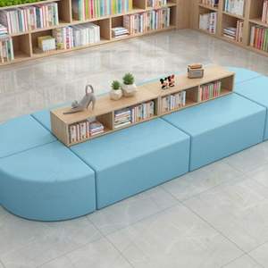 Modular S Shaped <b>Sofa</b> Bookshelf With Curved Design For Reading And Relaxation Corner Freestanding Bookcase YY111304 - Product Image 1