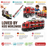 Set Truk Mainan Mobil KZHM, Trek Ejeksi Lipat, Truk Gesek Mini Model Diecast untuk Anak-anak, Mainan Laris Grosir Camion