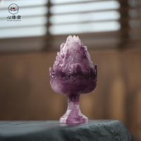 Brûleur d'encens en verre Pâte de Verre résistant à la chaleur, encensoir Boshan en Liuli fait main par moulage à la cire, décoration Zen de luxe