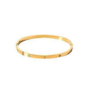 Europeo americano in stile 18K bracciale in acciaio al titanio placcato oro da donna a sei punte con fibbia a stella in acciaio inox - Product Image 5