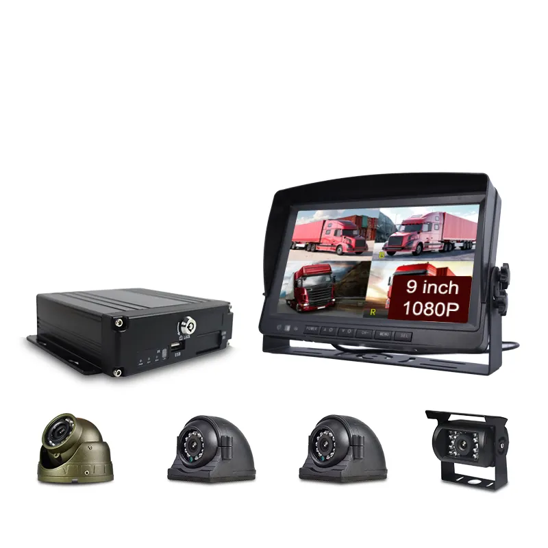 4チャンネルカーモバイルaidvrカメラシステムキットH.265トラック車両バスCmsv6CCTV GPS 4G WIFI SDカード4CHmdvr