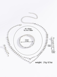 <span class=keywords><strong>Set</strong></span> perhiasan pernikahan romantis kalung & anting bertatahkan Dia berkilau untuk pengantin grosir perhiasan modis - Product Image 5