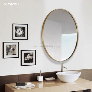 Vente en gros de meubles de salon de chambre à coucher personnalisés décoration murale grand miroir circulaire doré <span class=keywords><strong>100cm</strong></span> 80cm 60cm miroir de salle de bain d'hôtel commande en gros - Product Image 4