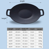 Wajan Panggang Bulat Anti Lengket Logam Cor Korea Xingwang untuk BBQ, Memanggang, Memasak di Luar Ruangan, dan Berkemah
