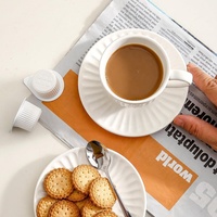 Ensemble de soucoupe pour tasse à café en vrac Cappuccino Espresso en céramique avec tasse Latte en relief disponible en différentes tailles