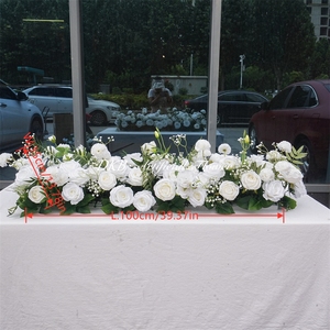 DKB Artificial Flowers Decor Wedding Decoration & Supplies High End White Rose Flower Runner for Wedding Aisle Back School Event - Product Image 2