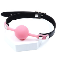 BDSM cuir retenue balle Gag Silicone bouche bouchon réglable Bondage museau avec sangle pour Couples adultes SM Roleplay Sex Toy