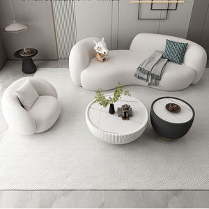 Nordic Fabric Creative Irregular Two-seater <b>Sofa</b> Stylish Couch <b>for</b> Living Room Hotel Clothing Store Lounge Area - Product Image 3