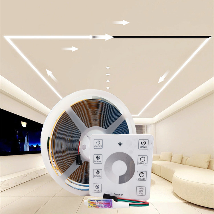 Hot Sale COB 24V Running Water Flexible Led Light Strip Water Chasing 420leds Waterflow Natrual White Linear Light