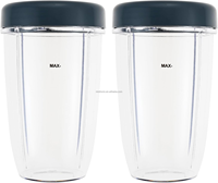 Gobelets de blender de 24 oz, pièces de rechange pour le mixeur Nutribullet, gobelet de 24 oz pour Nutribullet 600w 900w avec couvercle plat
