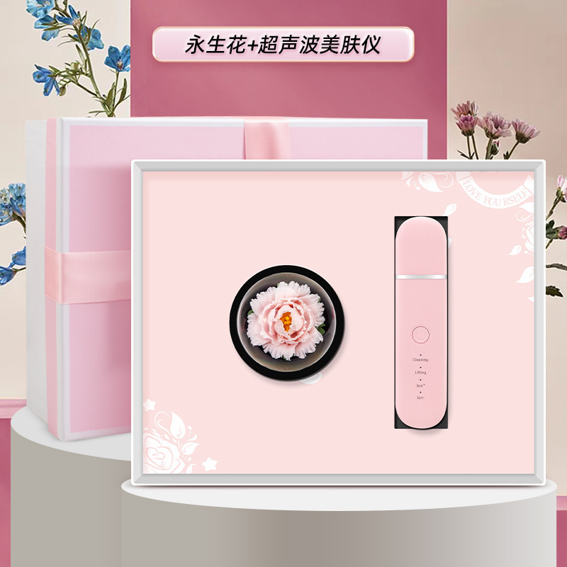 Instrument de soin de la peau à ultrasons avec fleur éternelle en céramique