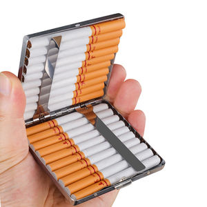 KY Caja de almacenamiento creativa de moda Paquete de 20 Caja de cigarrillos grabada en relieve delgada de <span class=keywords><strong>metal</strong></span> con clip - Product Image 2