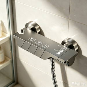 Mitigeur de douche thermostatique mural en laiton à touches de <span class=keywords><strong>piano</strong></span> haute pression, économie d'eau, anti-corrosion, autonettoyant, EN817 CE, garantie 5 ans, pour la maison - Product Image 1