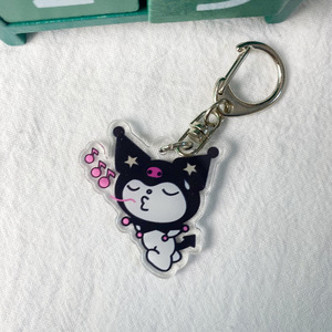 Amuletos de plástico personalizados transparentes, llavero de acrílico con holograma epoxi con purpurina transparente, llavero de acrílico bonito al por mayor - Product Image 2