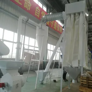Cyclone system combined bag filters air blower in complete animal feed pellet production line dust remove