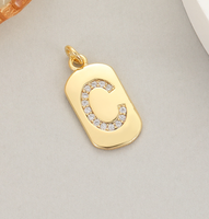 Vente en gros de pendentifs lettres en or massif 14k moissanite a-z 26 lettres pendentifs colliers bijoux pour femmes