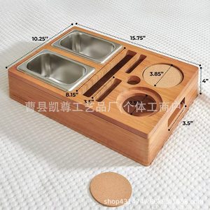 Solid wood storage box with drawers and desktop, multi-compartment for storing snacks, fruits, dried fruits, <b>beer</b>, and - Product Image 3