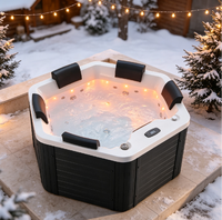 Jacuzzi de Hidroterapia Premium para Exteriores, Spa con Múltiples Jets de Masaje y Cubierta Aislante, Ideal para Resorts y Casas Contenedor