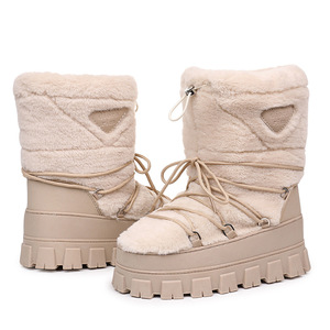 <span class=keywords><strong>Bottes</strong></span> d'hiver pour femmes, <span class=keywords><strong>bottes</strong></span> épaisses et chaudes, tendance, exportation transfrontalière européenne et américaine, plateforme Puda, style fourrure - Product Image 2