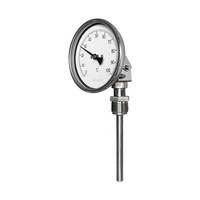 Pengukur suhu batang jarum Universal 100mm 4 inci benang pengukur suhu bahan besi tahan karat industri air termometer Bimetal