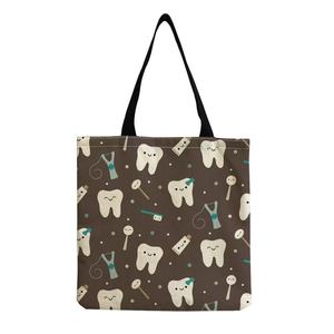 Nurse Themed Print Canvas <b>Tote</b> <b>Bag</b> Fashionable Casual Suitable Capacity Shoulder <b>Bag</b> with Medical Elements Quotes Patterns - Product Image 1