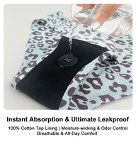 Braguitas Menstruales Sin Costuras con Logotipo Personalizado, Fabricante OEM ODM, Estampado de Leopardo, 4 Capas Absorbentes a Prueba de Fugas