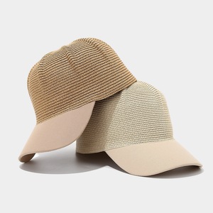 Nhật Bản phong cách nghệ thuật tươi đơn giản mũ rơm phụ nữ hợp thời trang dù để che nắng khâu Phong cách tươi giấy rơm bông mũ bóng chày - Product Image 1