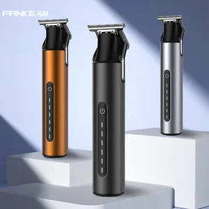 FK-9002 alat cukur rambut nirkabel, mesin pencukur rambut elektrik profesional tanpa kabel model t-blade 0 celah tahan air