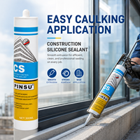 Scellant en silicone durable et imperméable de 300 ml pour sanitaires et travaux de construction, idéal pour les joints des robinets de salle de bain, des fenêtres, des portes et des bâtiments