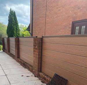 Panneaux de clôture à embossage profond, installation facile, <span class=keywords><strong>180x180</strong></span>, bon prix, portails et clôtures en bois-plastique composite pour jardin - Product Image 4
