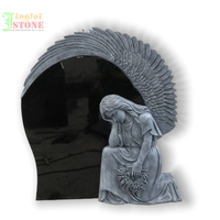 Monument funéraire en granit courbé YuanQuan, artisanat européen, design personnalisable, emballage en bois, garantie 1 an pour l'extérieur