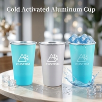 Vaso Reutilizable de Metal para Fiestas, Vaso para Bebidas Frías, Vaso de Aluminio Personalizado que Cambia de Color con su Propio Logotipo