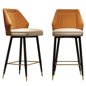 Hendry Luxury Bar Stool Modern KTV Furniture Metal Leather Bar Chair Counter Height Bar Stool for Nightclub