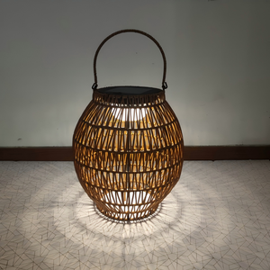 ZOMI IP65 uso al aire libre <span class=keywords><strong>Solar</strong></span> LED ratán linterna decorativa hogar jardín luz colgante Patio balcón fiesta decorar - Product Image 2