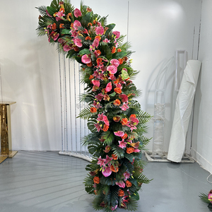 IFG di lusso decorazione floreale di nozze bianco rosa ortensie scale ghirlanda di <span class=keywords><strong>fiori</strong></span> per la <span class=keywords><strong>vendita</strong></span> - Product Image 5