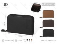 Portacarte a fisarmonica da uomo Jd, 4 pollici, in microfibra, pelle sintetica, chiusura con cerniera per carte - Product Image 1