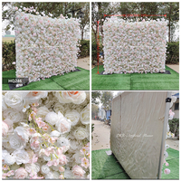 Décoration murale de fleurs artificielles roses et blanches pour scène de mariage, style avancé, pour extérieur