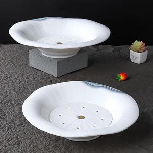Sashimi Seafood Dry Ice Plate Melamine Creative Restaurant Tableware Hotel Food <b>Serving</b> <b>Tray</b> Unbreakable High-end Plating - Product Image 2