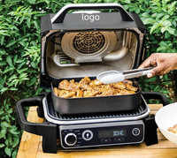 Barbecue extérieur 7-en-1 pour cuire, rôtir et griller, fonctionne avec des granulés de bois, respectueux de l'environnement