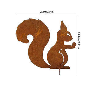 Özelleştirilmiş pas demir Metal sincap bahis açık bahçe süs hayvan bitki kuş heykel Yard sanat için - Product Image 3