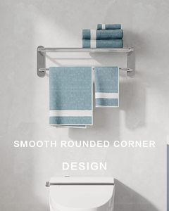 <span class=keywords><strong>24</strong></span> inch phòng tắm khăn Rack khăn thanh khăn Kệ Chrome thép không gỉ và hợp kim kẽm treo tường cho nhà vệ sinh và khách sạn - Product Image 4