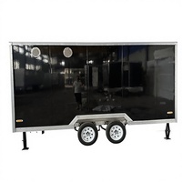 Camion de restauration mobile en acier inoxydable à 4 roues pour barbecue, chariot à glaces, remorque alimentaire, grill, garantie 1 an pour les snacks aux États-Unis