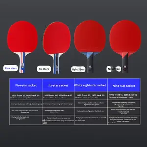<span class=keywords><strong>Raquette</strong></span> de tennis de table professionnelle 9 <span class=keywords><strong>8</strong></span> 6 5 étoiles, horizontale et verticale, en carbone véritable, double face, caoutchouc à picots adhésif de haute qualité - Product Image 5