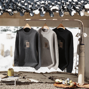 High Quality Brandour Apparels Men's Winter Knit Sweater Anti-Wrinkle Crew-Neck <b>Jumper</b> Polyester/Nylon Fleece Thickness Custom - Product Image 3