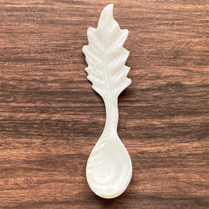 Vendita calda foglia bianca di Design alla moda di lusso madreperla cucchiaio per caffè regalo - Product Image 4