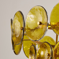 Luminaire circulaire en verre de Murano au design italien moderne Éclairage en verre pour salon d'hôtel Suspension en fer coloré