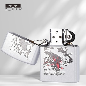 ZORRO/Zorro Z92075 Briquet à kérosène en laiton, motif <span class=keywords><strong>Loup</strong></span> Sanguin Lumineux, Coupe-vent, Style Affaires Haut de Gamme, Bestseller TikTok <span class=keywords><strong>et</strong></span> Kwai - Product Image 4
