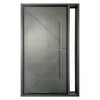 Portes d'entrée extérieures modernes en fer massif, grandes, automatiques, anti-effraction, pivotantes, pré-montées pour maisons