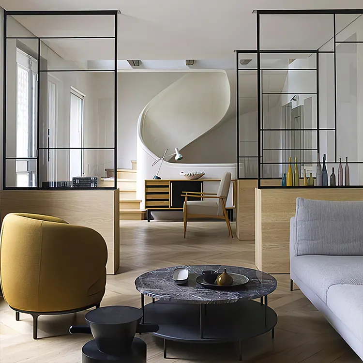 Multi Scene Gebruik Van Kantoorcabine Glazen Scheidingsglas Metalen Luxe Deur Voor Huis