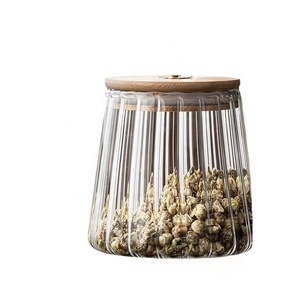 Frasco de vidrio con tapa de bambú para almacenamiento de alimentos, bote de vidrio vacío de 250ml, 500ml, 630ml, 750ml, para té, azúcar y miel, nuevo estilo - Product Image 6